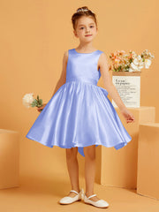 Cute A-Line Bow Short Flower Girl Dress Lavender