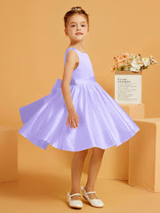 Cute A-Line Bow Short Flower Girl Dress Lilac