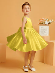 Cute A-Line Bow Short Flower Girl Dress Marigold