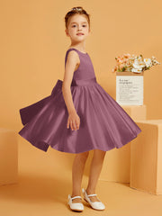 Cute A-Line Bow Short Flower Girl Dress Mulberry