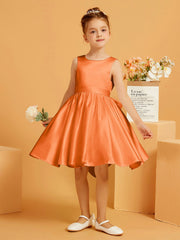 Cute A-Line Bow Short Flower Girl Dress Orange