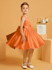 Cute A-Line Bow Short Flower Girl Dress Orange
