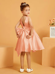 Cute A-Line Bow Short Flower Girl Dress Papaya
