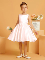 Cute A-Line Bow Short Flower Girl Dress Pearl Pink