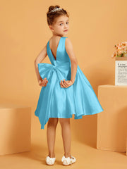 Cute A-Line Bow Short Flower Girl Dress Pool