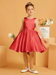 Cute A-Line Bow Short Flower Girl Dress Red