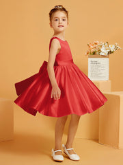 Cute A-Line Bow Short Flower Girl Dress Red
