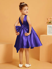Cute A-Line Bow Short Flower Girl Dress Regency