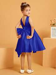 Cute A-Line Bow Short Flower Girl Dress Royal Blue