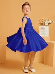 Cute A-Line Bow Short Flower Girl Dress Royal Blue