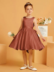 Cute A-Line Bow Short Flower Girl Dress Rust