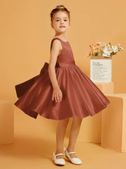 Cute A-Line Bow Short Flower Girl Dress Rust