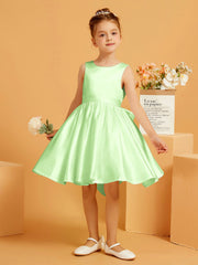 Cute A-Line Bow Short Flower Girl Dress Sage