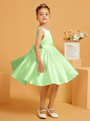 Cute A-Line Bow Short Flower Girl Dress Sage