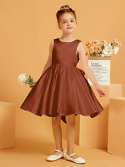 Cute A-Line Bow Short Flower Girl Dress Terracotta