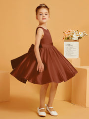 Cute A-Line Bow Short Flower Girl Dress Terracotta