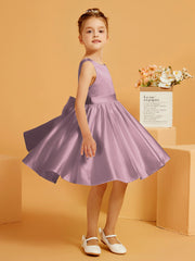 Cute A-Line Bow Short Flower Girl Dress Vintage Mauve