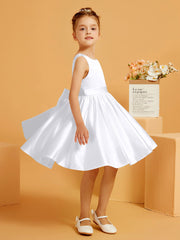 Cute A-Line Bow Short Flower Girl Dress White