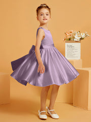 Cute A-Line Bow Short Flower Girl Dress Wisteria