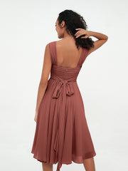 Sweetheart Neck Empire Short Chiffon Dresses Terracotta
