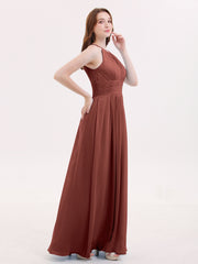 Full Length Chiffon Halter Dresses Terracotta Plus Size