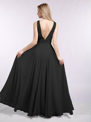 Lace And Chiffon Long Formal Dresses Plum