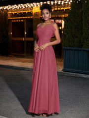 Spaghetti Strap V-neck Chiffon Dresses Cinnamon Rose Plus Size