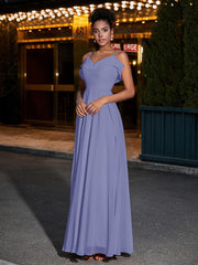 Spaghetti Strap V-neck Chiffon Dresses Periwinkle Plus Size
