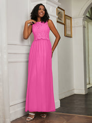 A-Line Jewel Neckline Tulle Dress Azalea Plus Size
