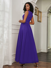 A-Line Jewel Neckline Tulle Dress Regency Plus Size