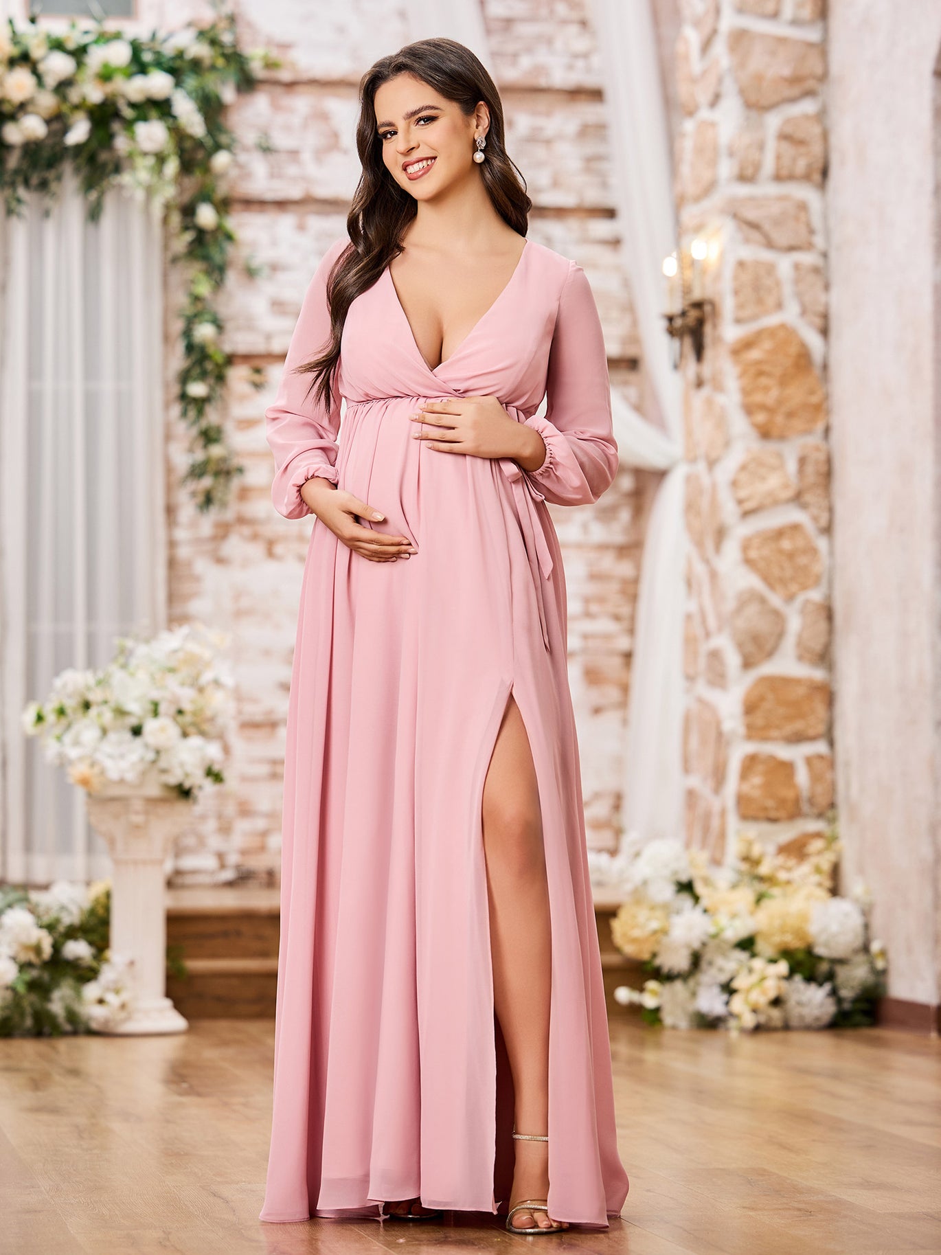 bridesmaid maternity dresses uk Satin Maternity Bridesmaid Dress