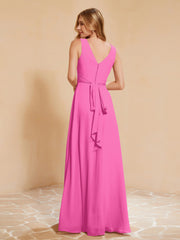 Empire Sleeveless Bridesmaid Gown with Bowknot Azalea