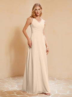 Empire Sleeveless Bridesmaid Gown with Bowknot Champagne