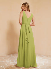 Empire Sleeveless Bridesmaid Gown with Bowknot Clover
