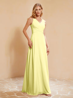 Empire Sleeveless Bridesmaid Gown with Bowknot Daffodil
