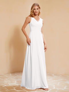 Empire Sleeveless Bridesmaid Gown with Bowknot Ivory