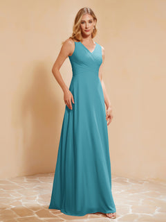 Empire Sleeveless Bridesmaid Gown with Bowknot Jade
