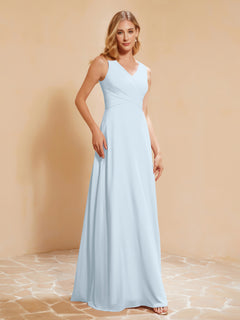 Empire Sleeveless Bridesmaid Gown with Bowknot Mist