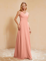 Empire Sleeveless Bridesmaid Gown with Bowknot Papaya