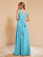 Empire Sleeveless Bridesmaid Gown with Bowknot Pool