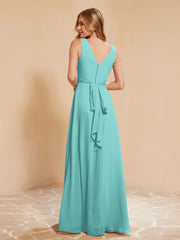 Empire Sleeveless Bridesmaid Gown with Bowknot Spa