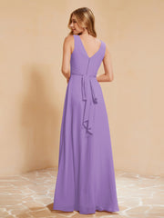 Empire Sleeveless Bridesmaid Gown with Bowknot Tahiti