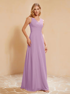 Empire Sleeveless Bridesmaid Gown with Bowknot Wisteria