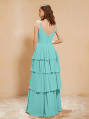 Boho Long Chiffon Gown with Ruffles Spa