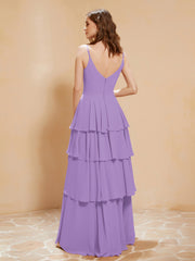 Boho Long Chiffon Gown with Ruffles Tahiti