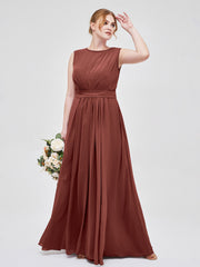 Chiffon FAUX-WRAP Dresses with Bow Terracotta