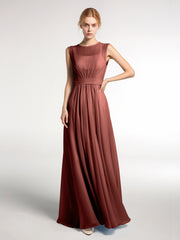 Chiffon FAUX-WRAP Dresses with Bow Terracotta