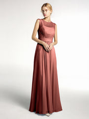 Chiffon FAUX-WRAP Dresses with Bow Terracotta