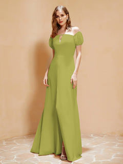 Half Sleeves Long Gown with Slit Clover