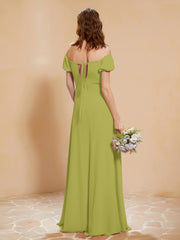 Half Sleeves Long Gown with Slit Clover